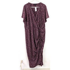 New Lane Bryant sz 26/28 Maxi Dress knit marled crossover side drawstring 1662